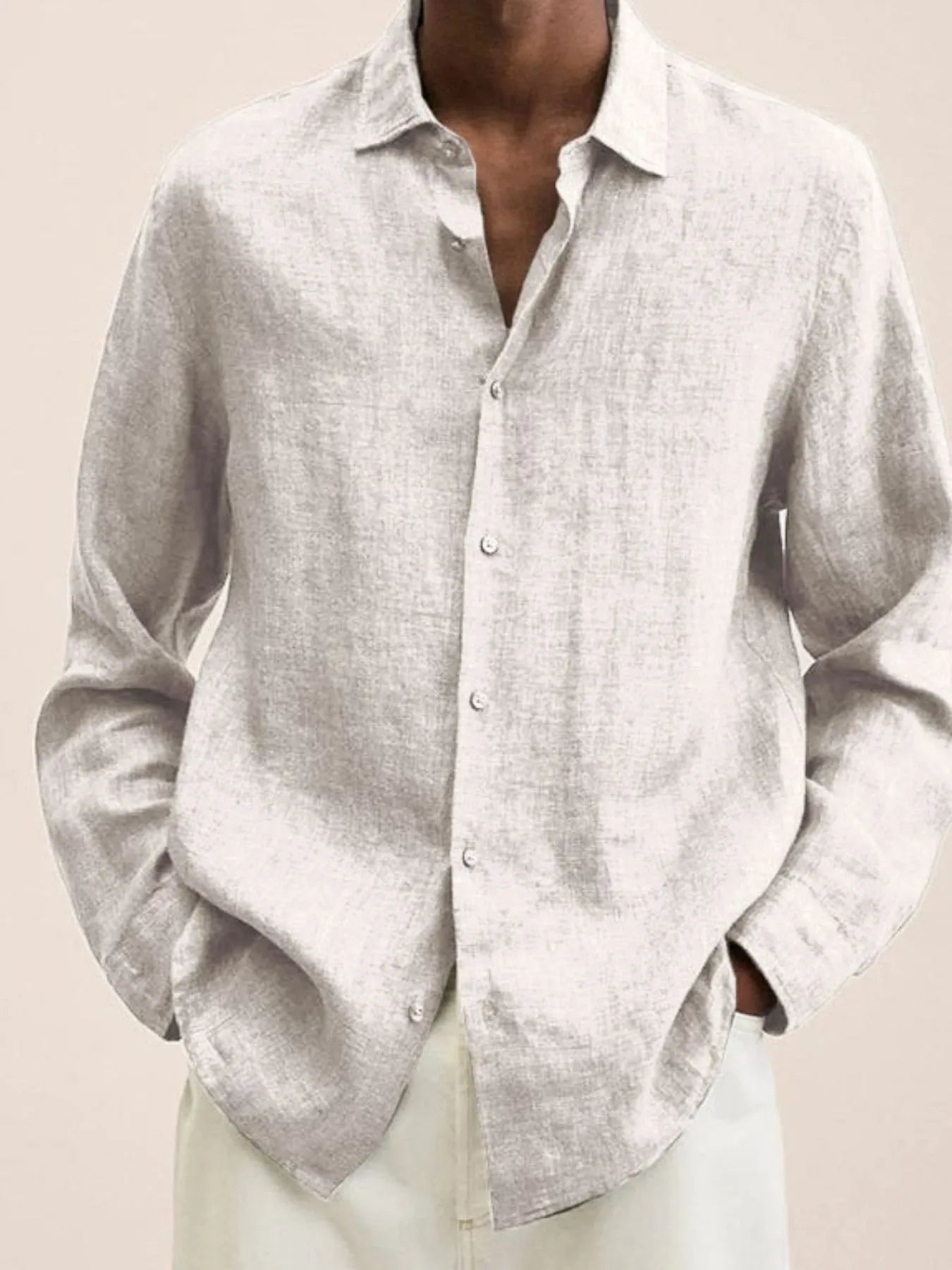 Men's Full Size Button-Down Long Sleeve Shirt Plus Size