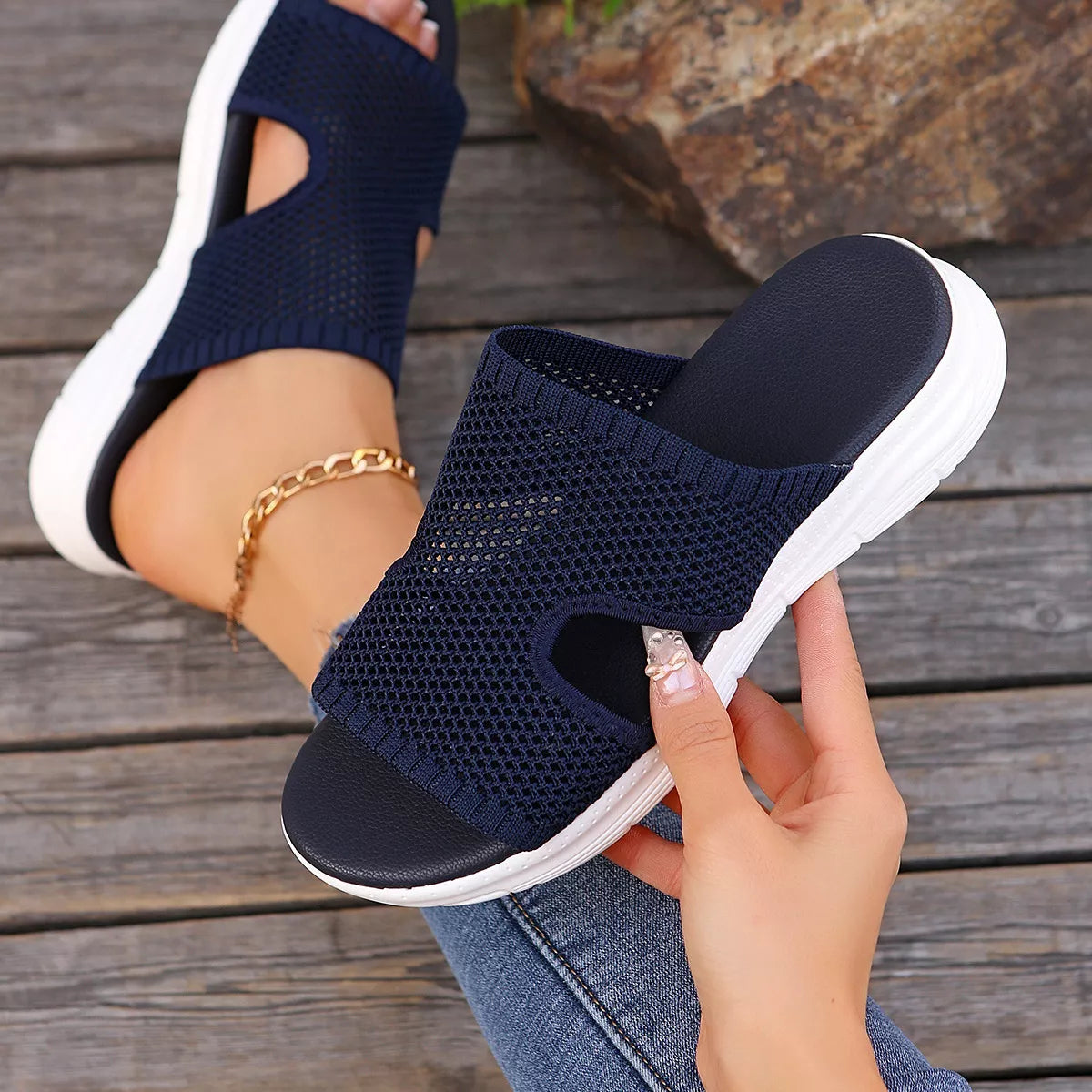 Breathable Mesh Open Toe Sandals