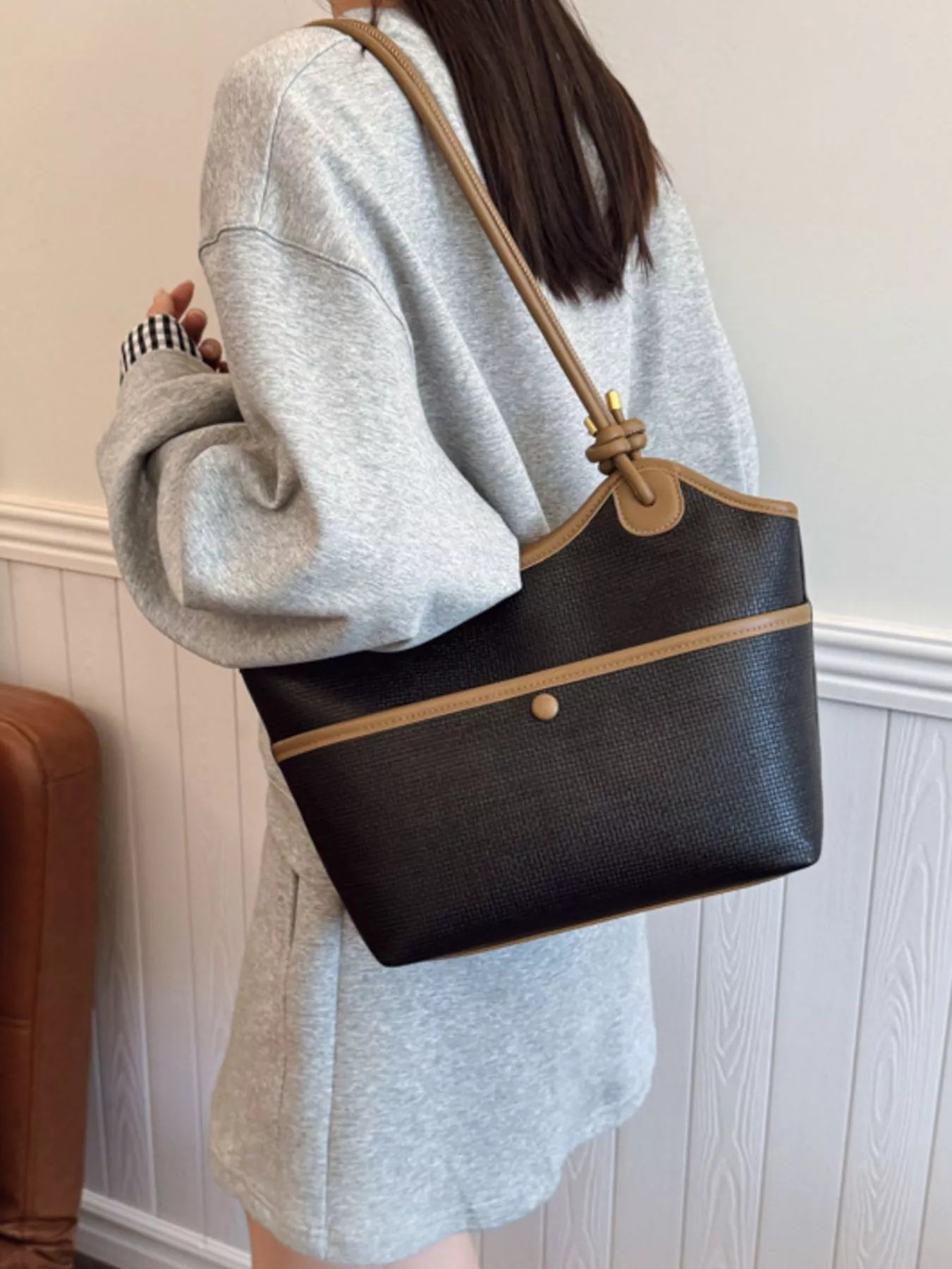 Knotted Strap Tote Bag