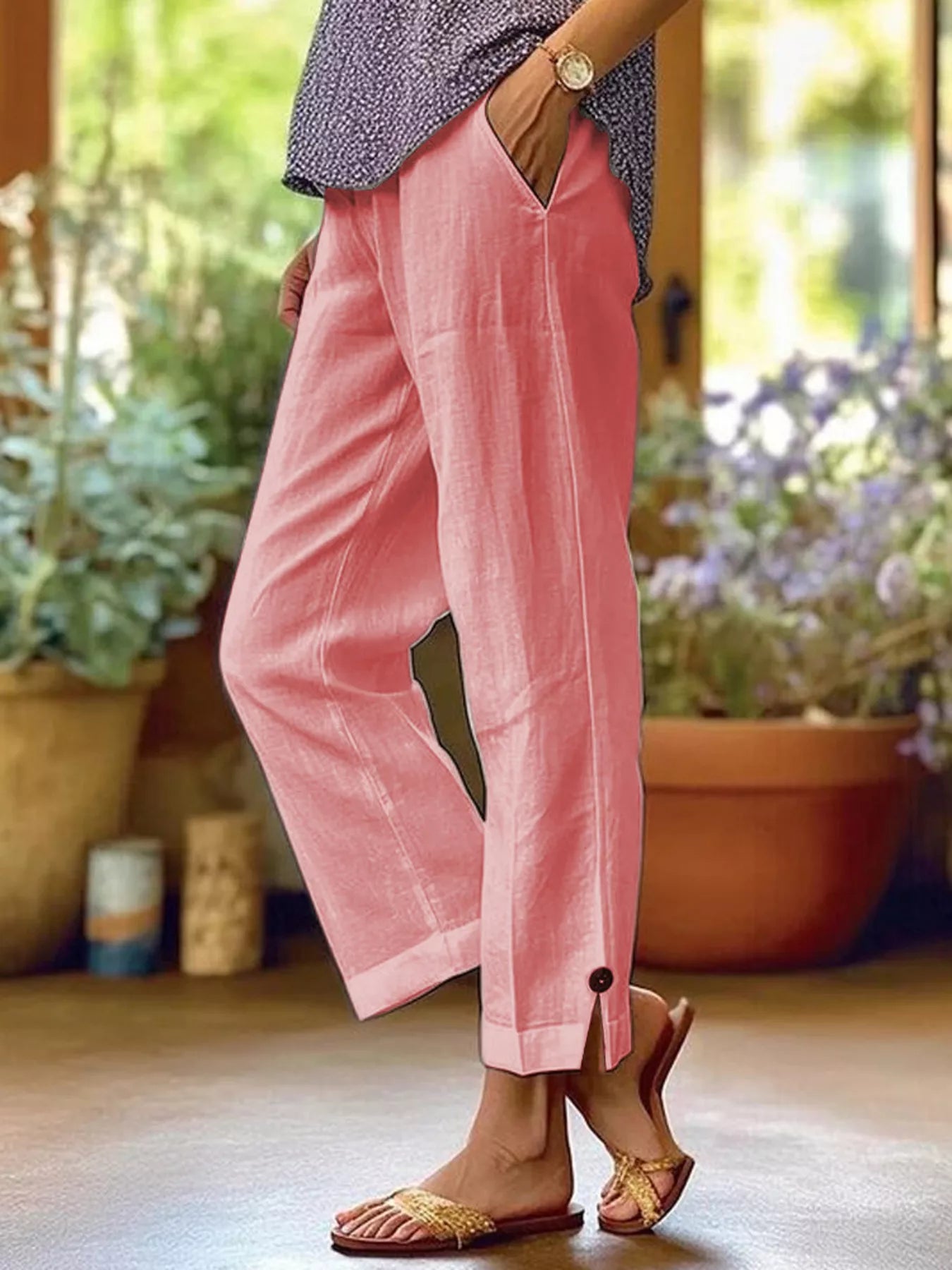 Full Size Casual Wide-Leg Pants Plus Size