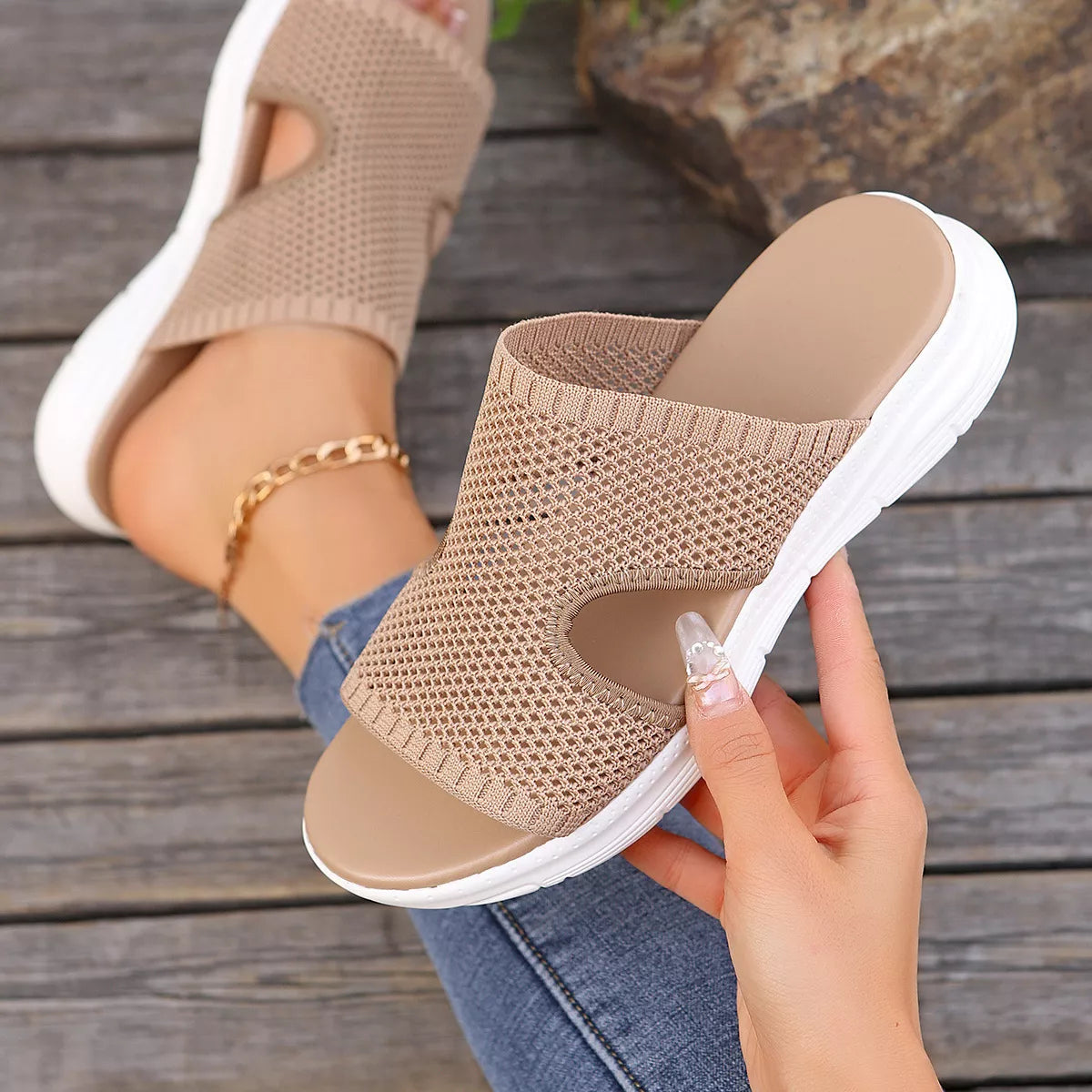 Breathable Mesh Open Toe Sandals