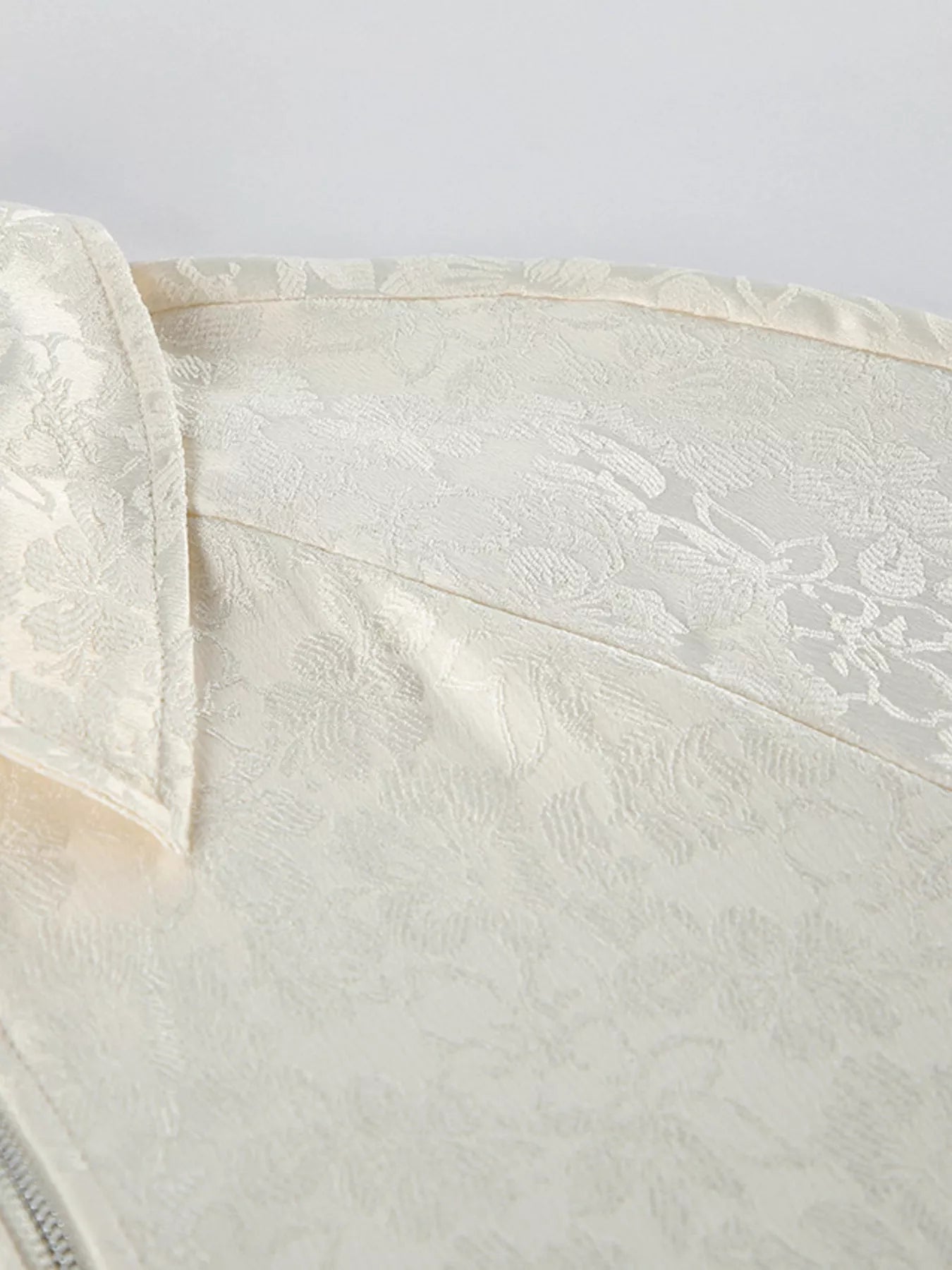 Jacquard Bomber Jacket with Drawstring Waist