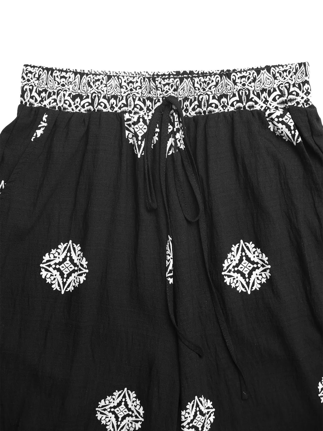 Boho Print Wide Leg Pants