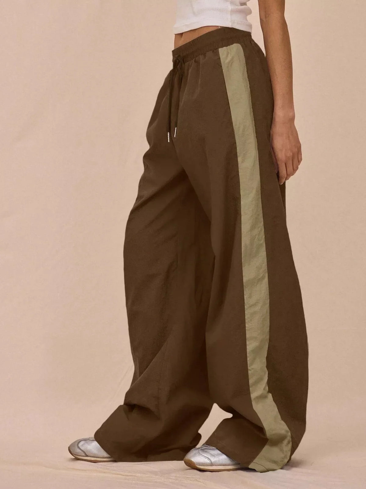 Color-Block Tracksuit and Wide-Leg Pants Set