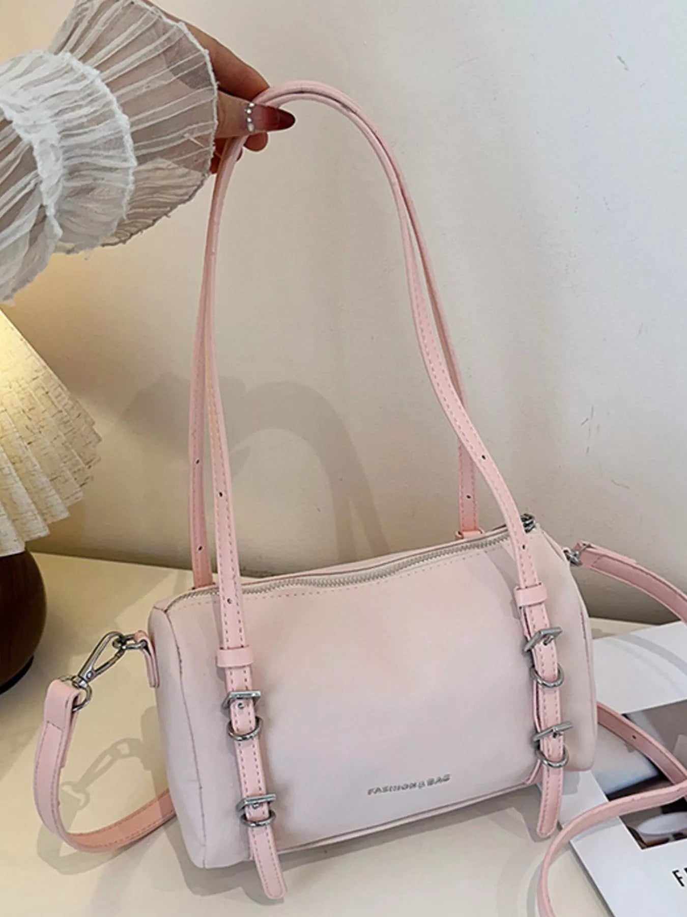 Buckle Detail Shoulder Bag