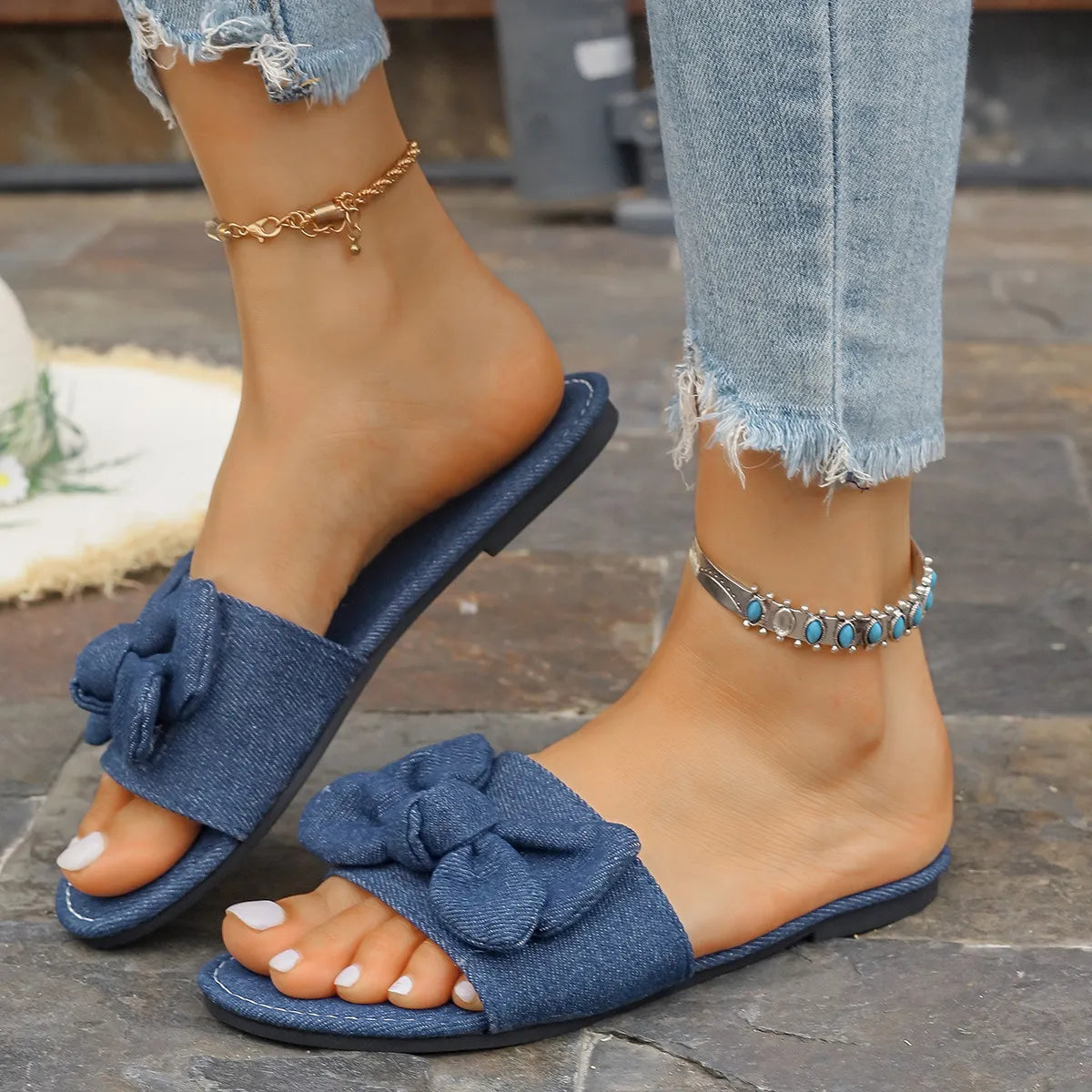 Bow Tie Flat Sandals