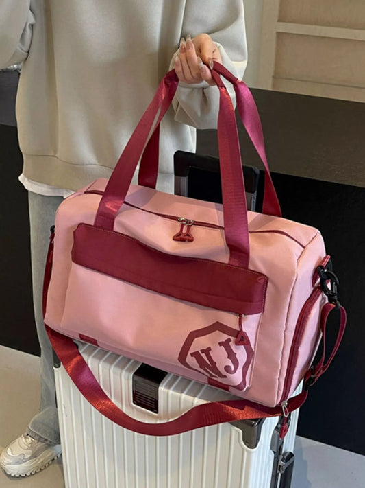 Contrast Oxford Cloth Travel Bag