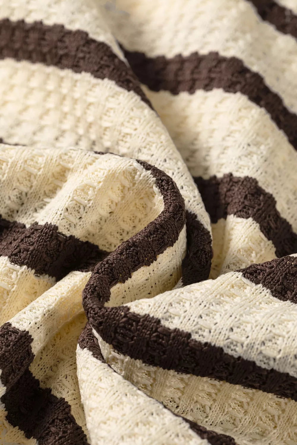 Stripe Patchwork Ribbed Cuff Casual Pullover Sweatshirt