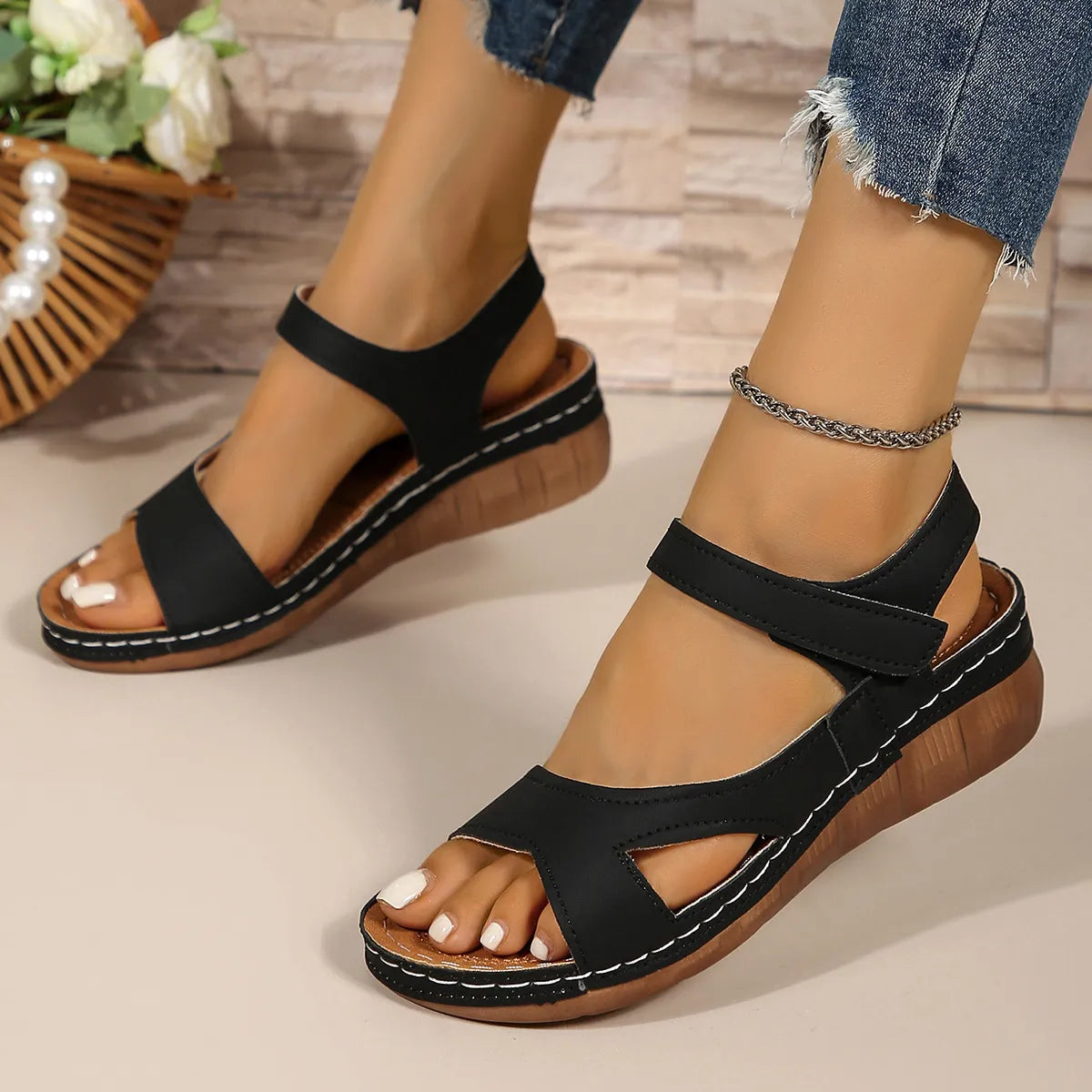 Open Toe Wedge Sandals