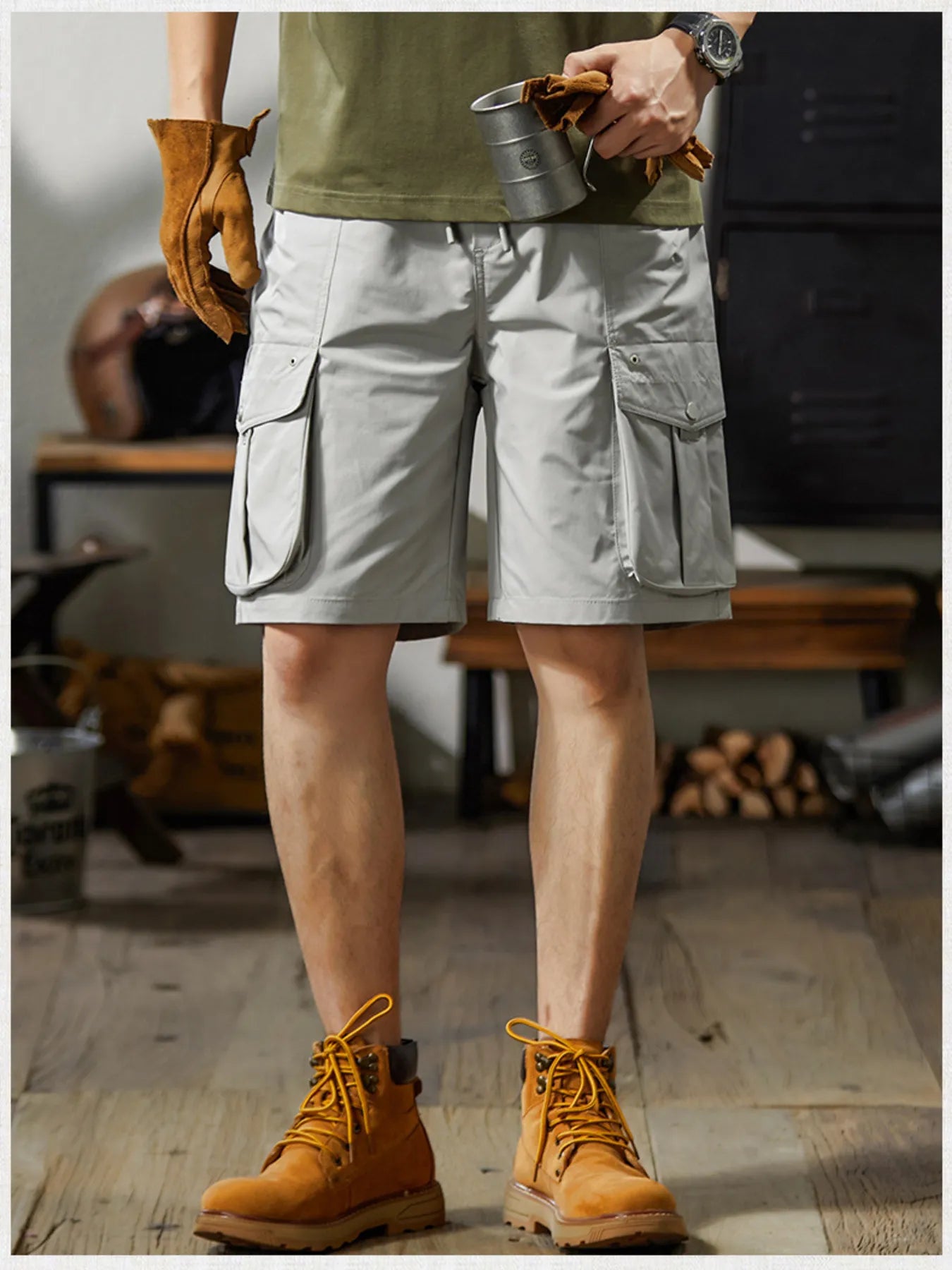 Men's Plus Size Loose Fit Cargo Shorts