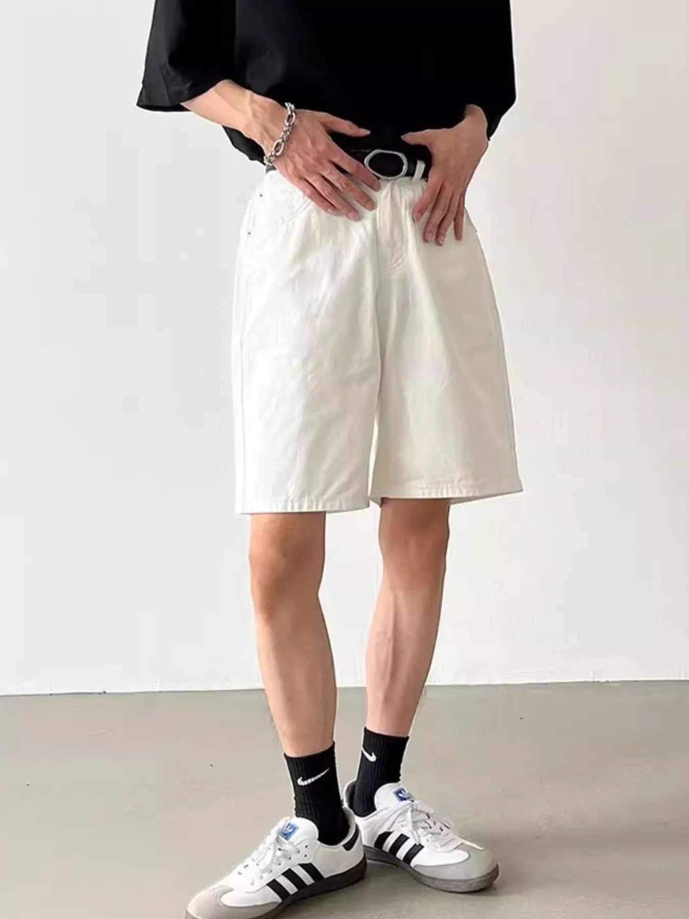 Men's Full Size Back Elastic Waistband Shorts Plus Size