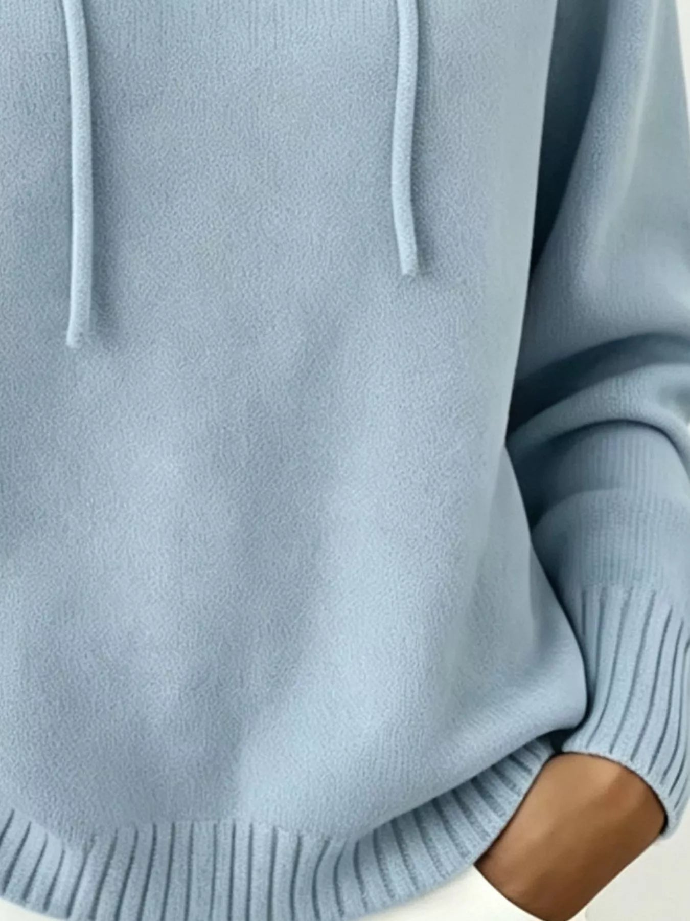 Cozy Ribbed Long‑Sleeve Hooded Sweater