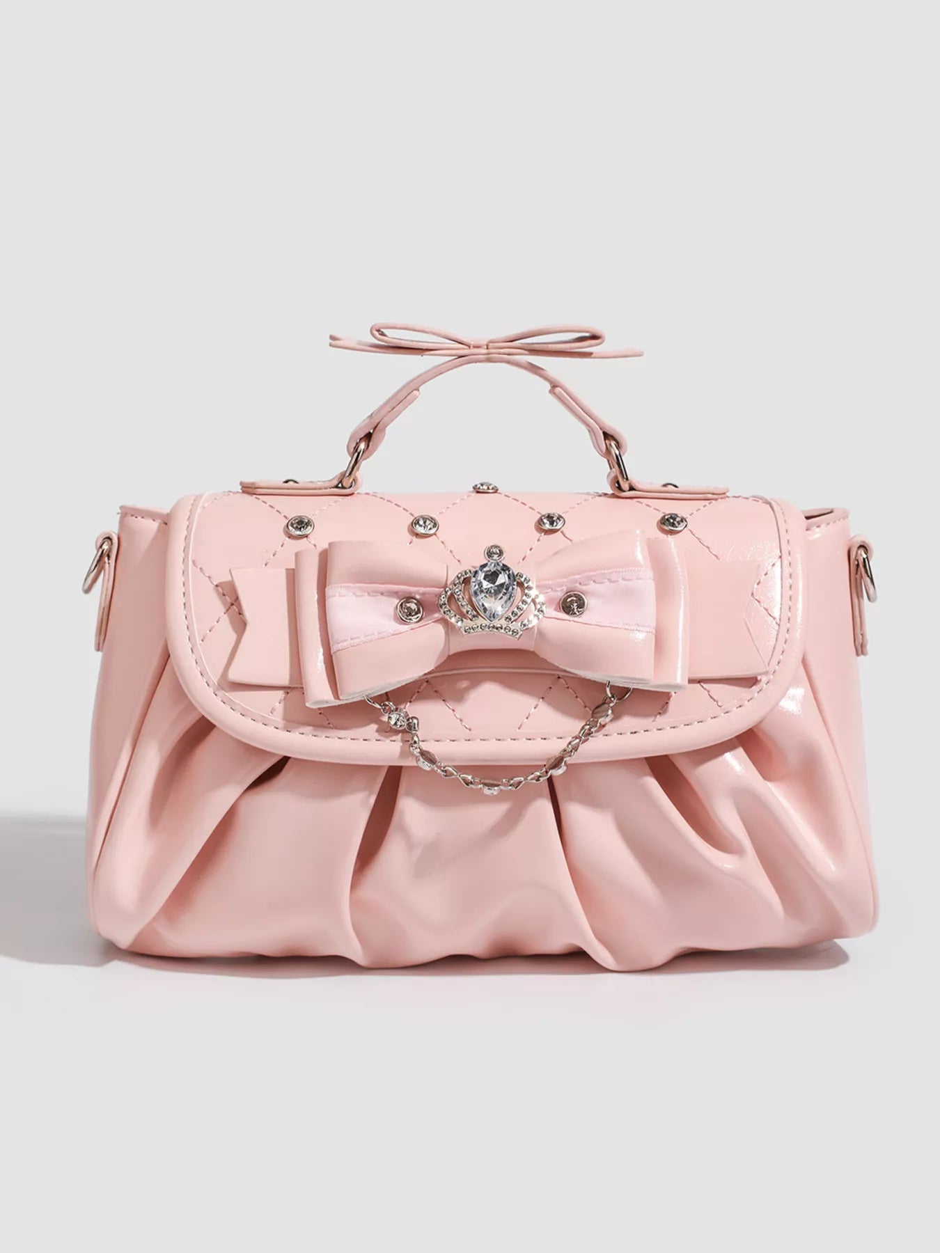 Ruched Bow Crossbody Bag