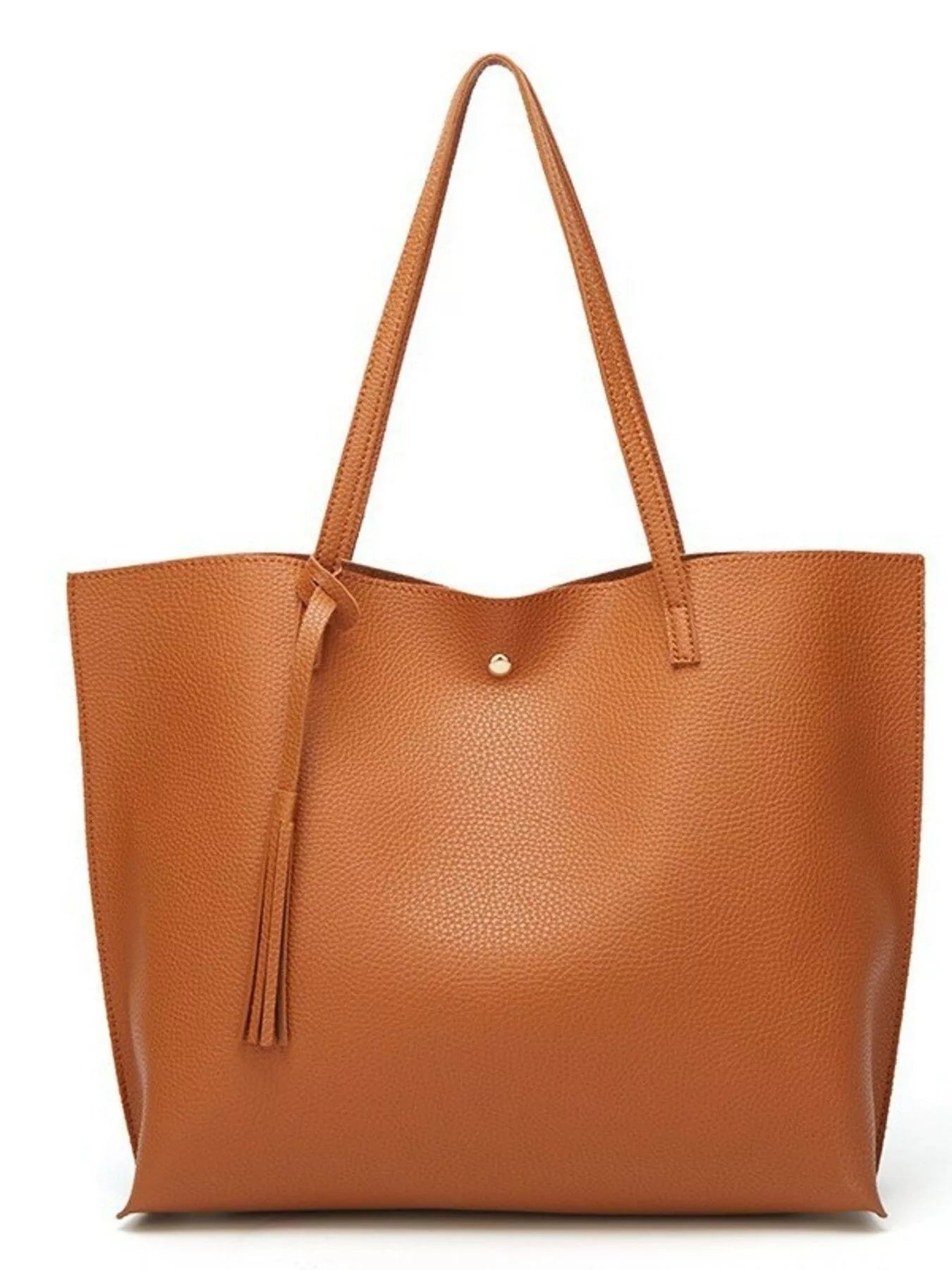 PU Leather Tote Bag with Tassel