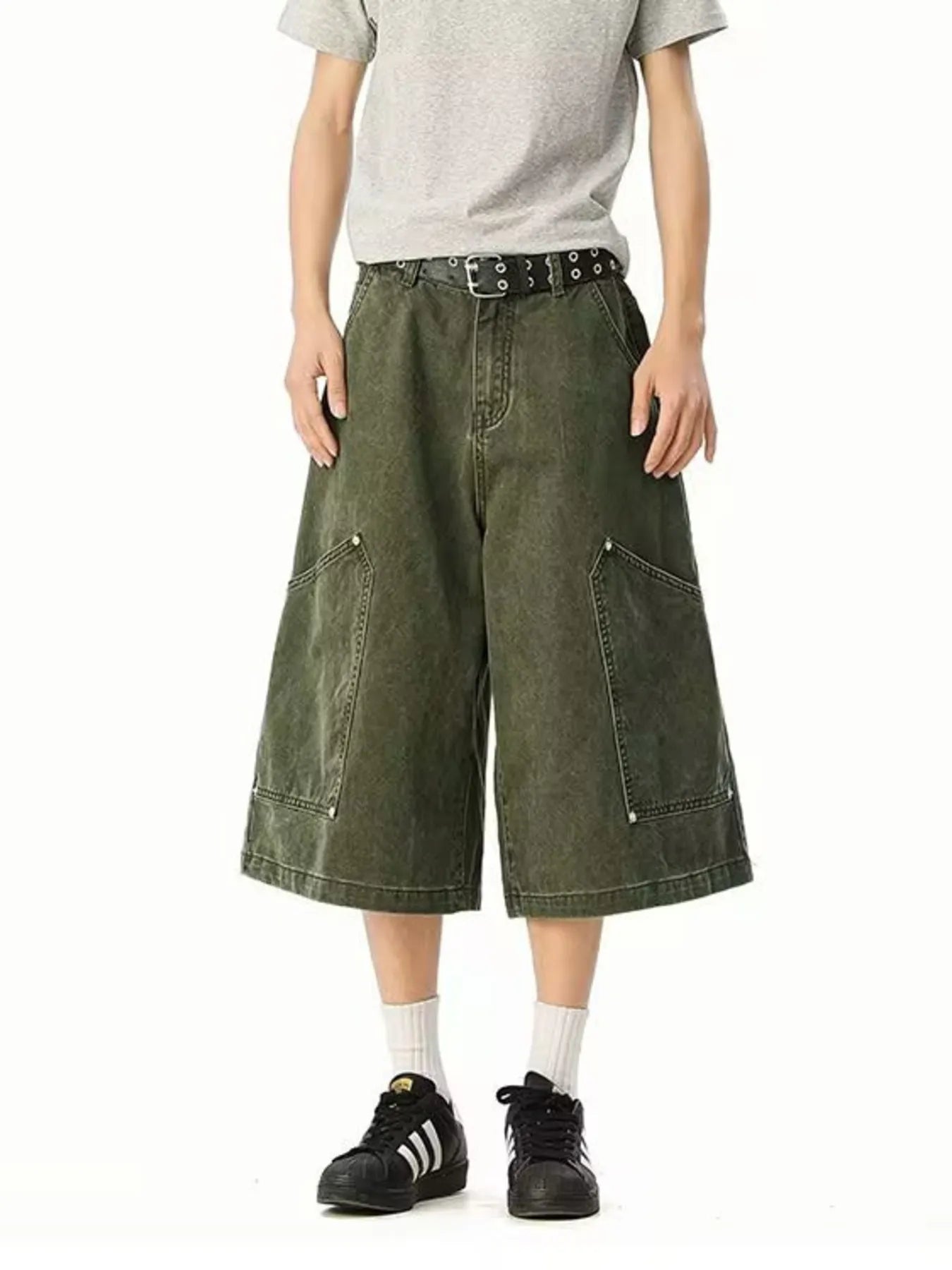 Men's Full Size Wide Leg Cropped Shorts Plus Size