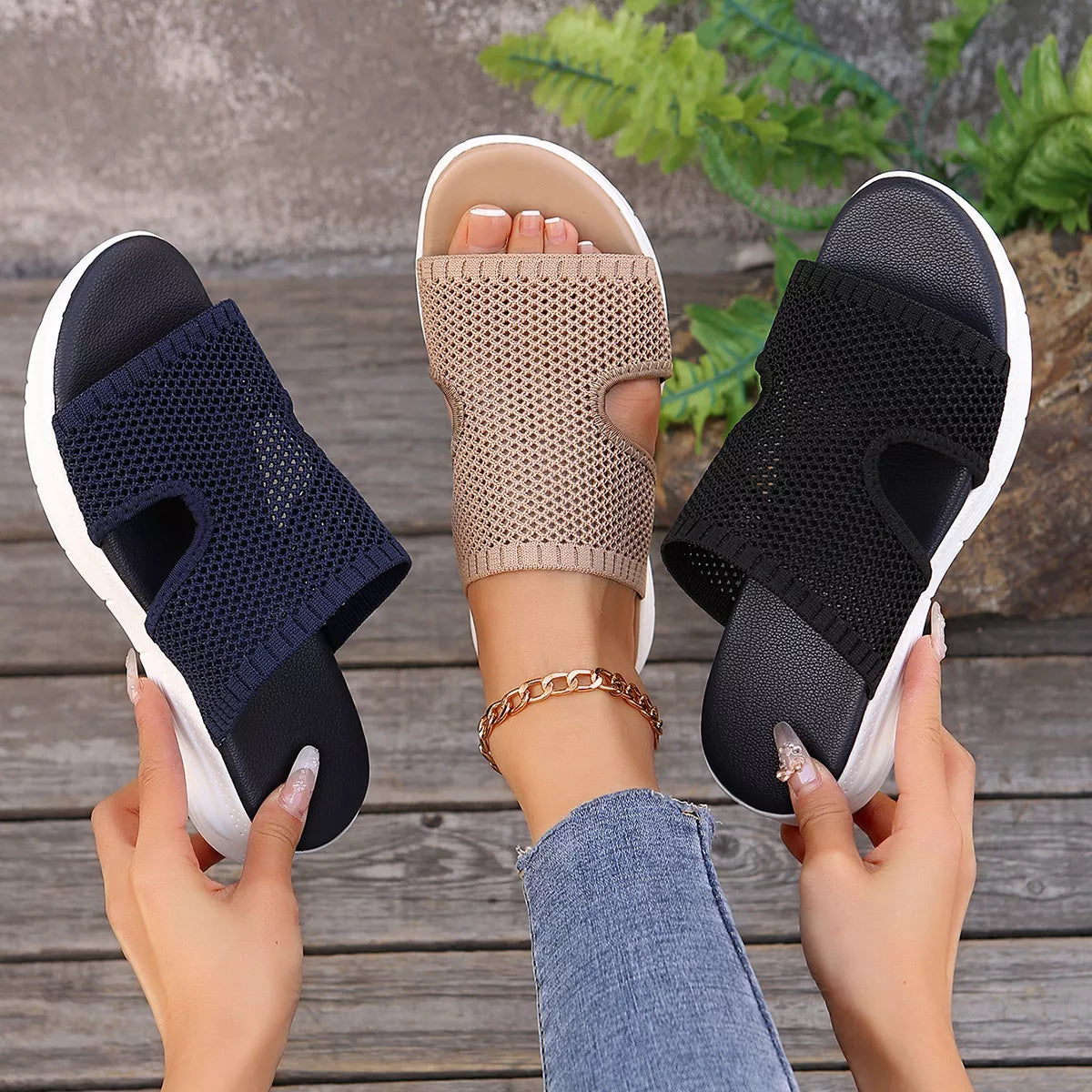 Breathable Mesh Open Toe Sandals