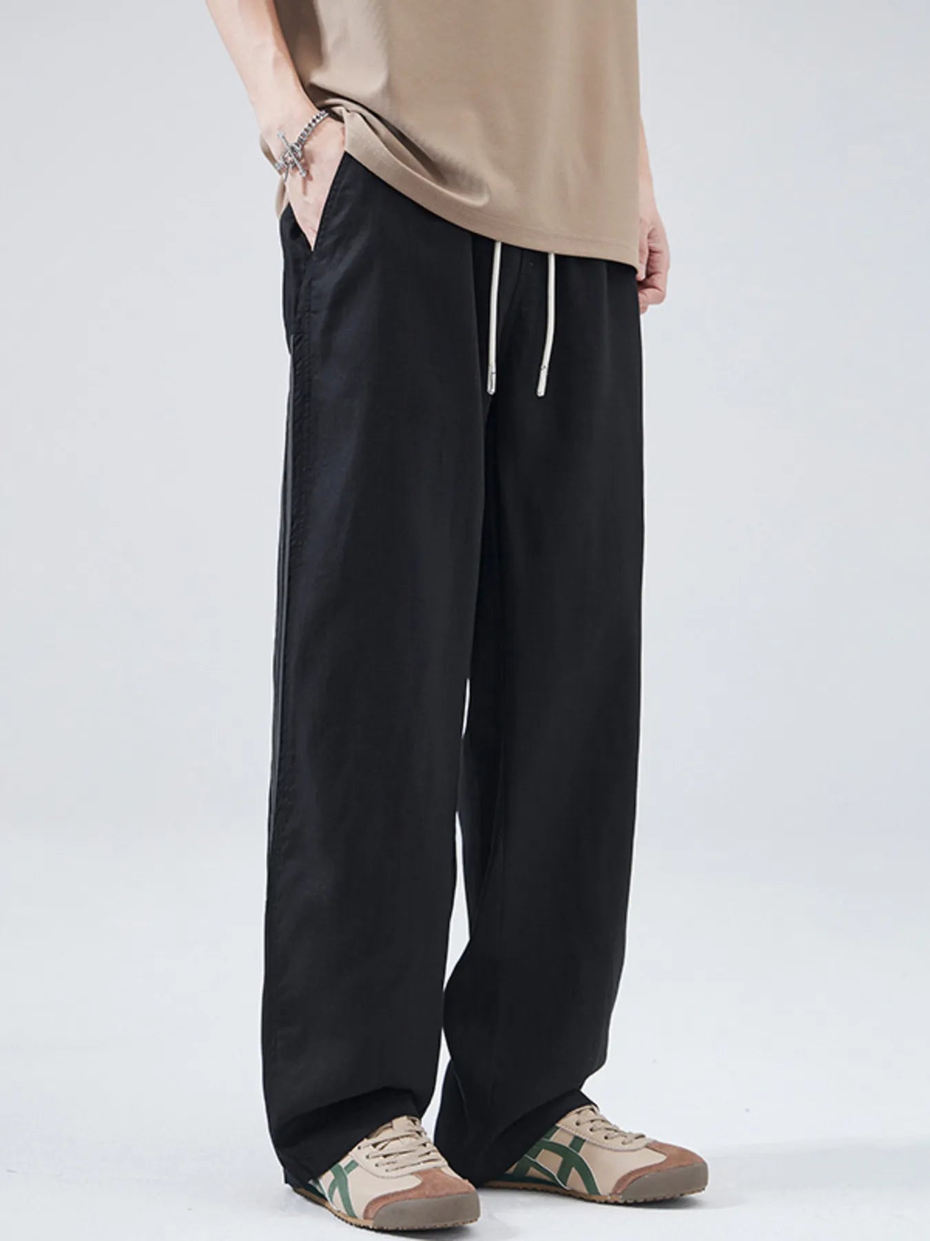 Men's Full Size Casual Loose-Fit Drawstring Pants Plus Size