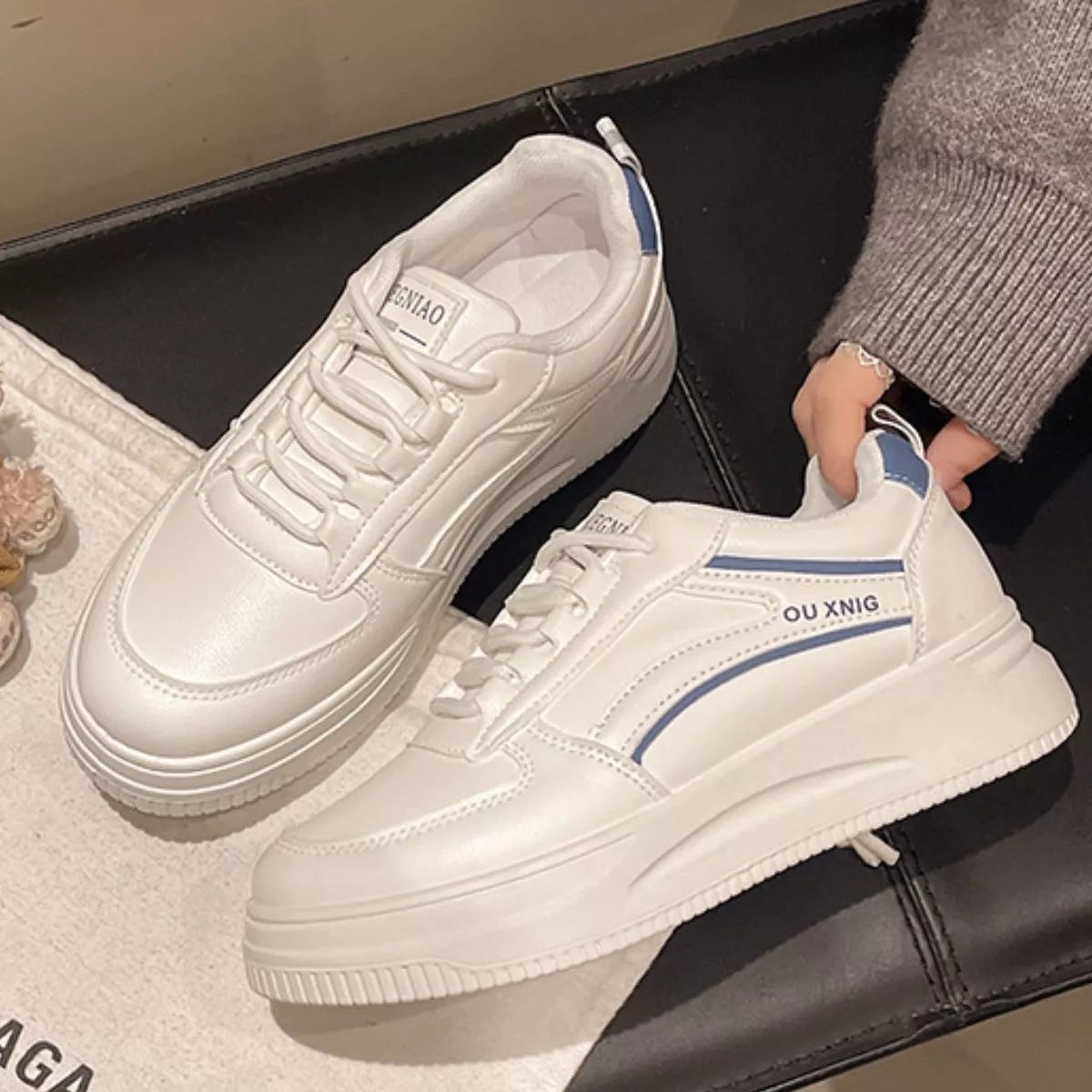 Classic Lace-Up Platform Sneakers