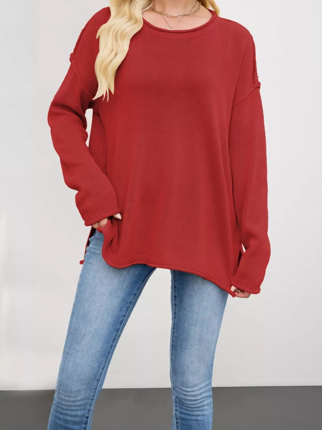 Casual Loose-Fit Crew Neck Sweater