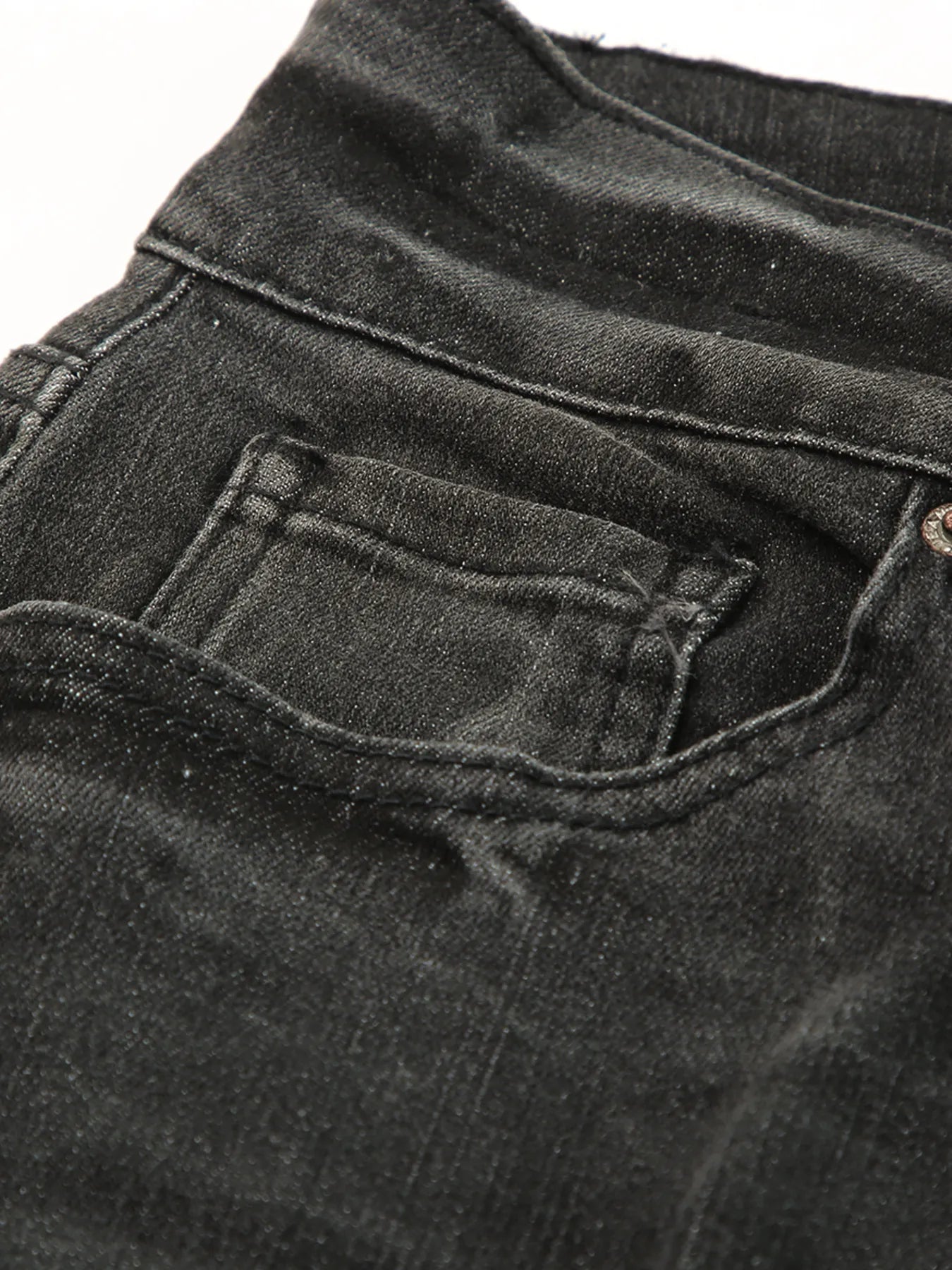 High Waist Distressed Straight Leg Jeans