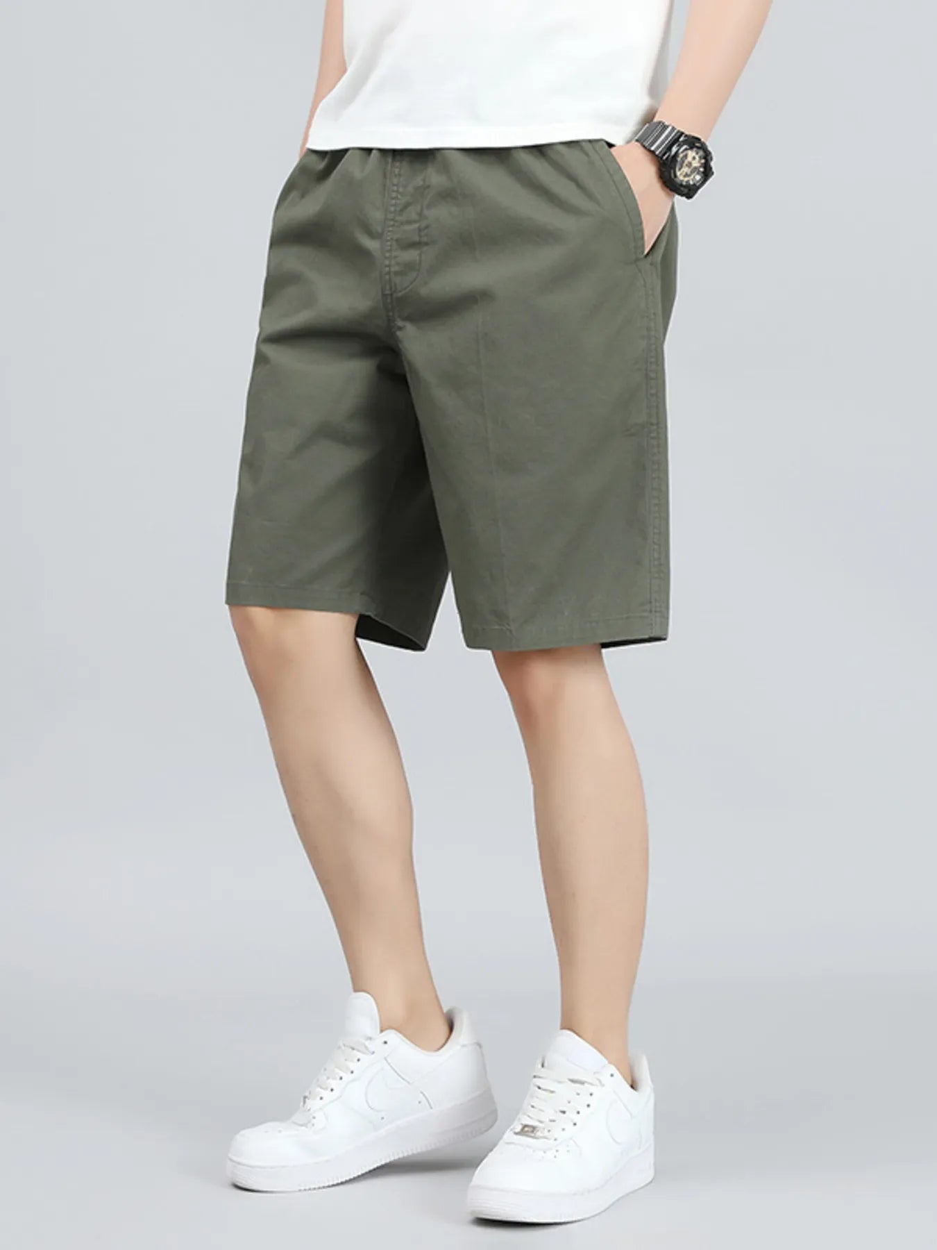 Men's Casual Elastic Waist Shorts