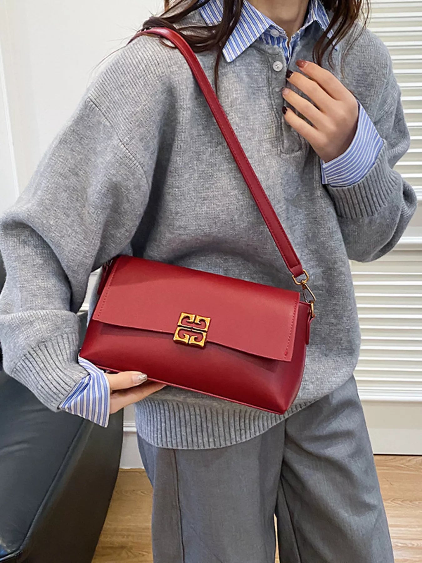 Leather Flap Crossbody Bag