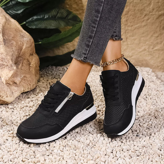 Lace Up Wedge Sneakers