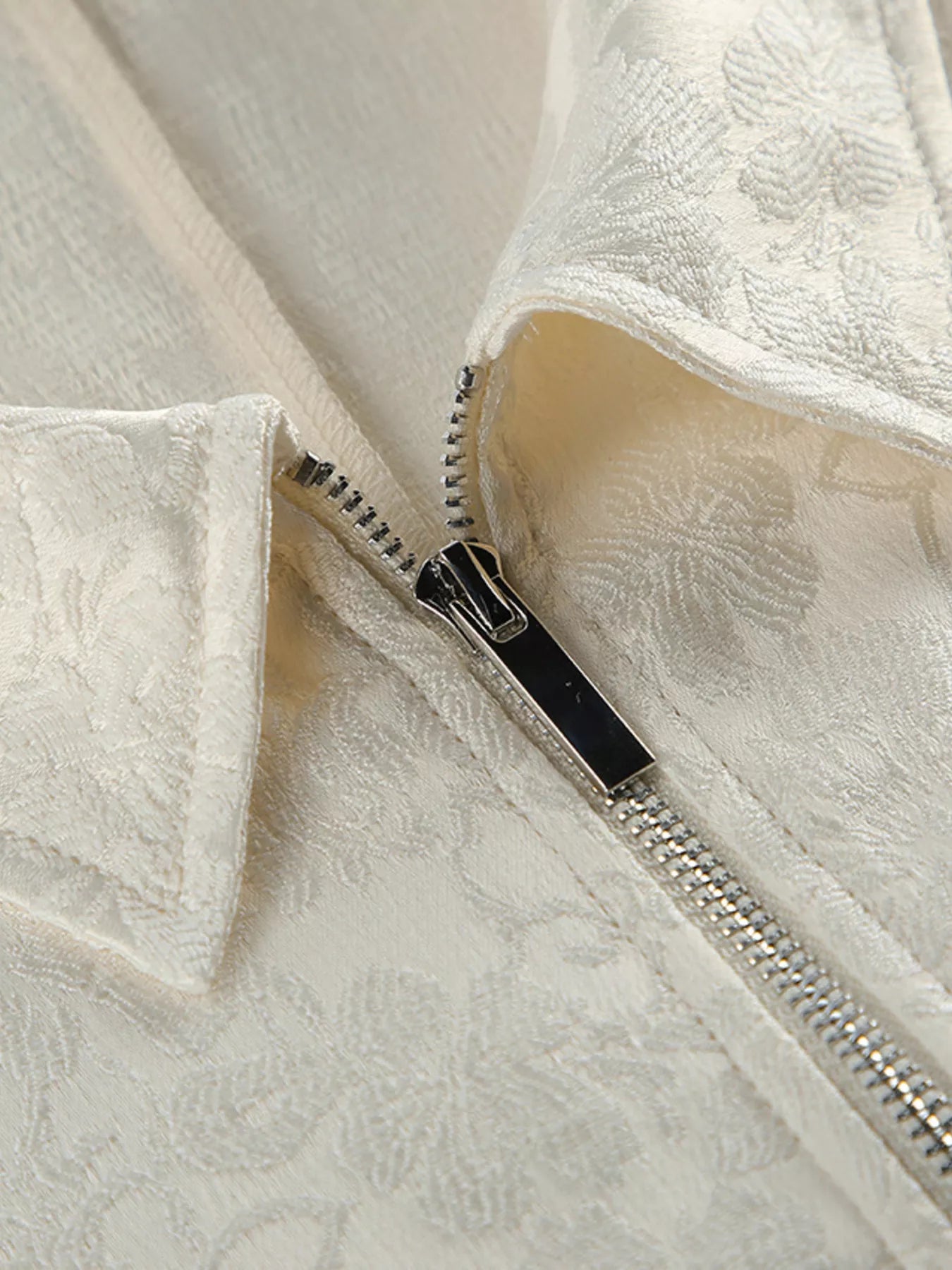 Jacquard Bomber Jacket with Drawstring Waist