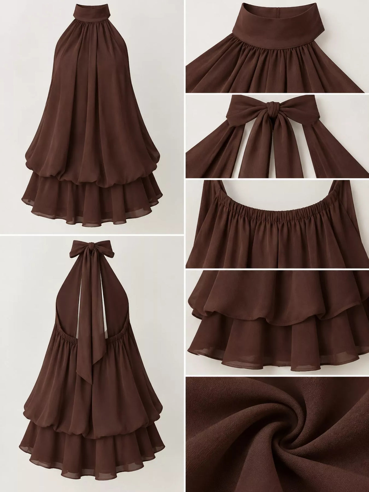 Halter Neck Ruched Mini Dress