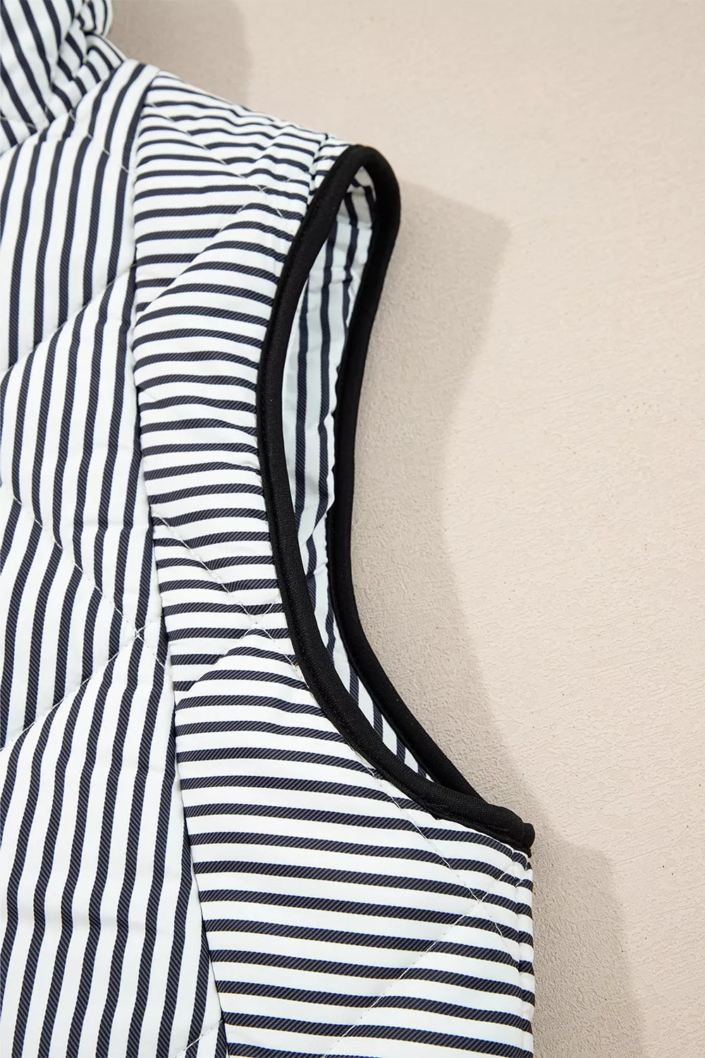 Striped Quilted Vest Coat