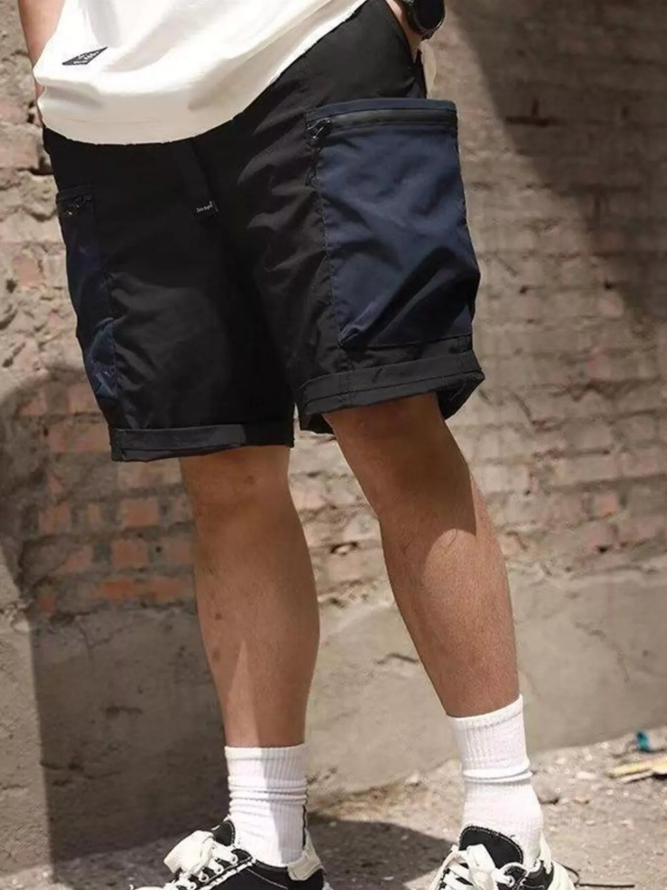 Men's Plus Size Cargo Shorts with Zipper Pocket
