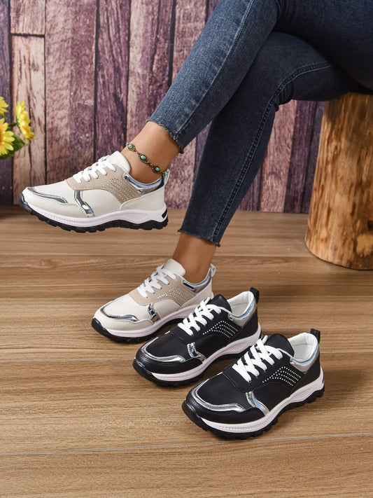 Lace Up Round Toe Sneakers