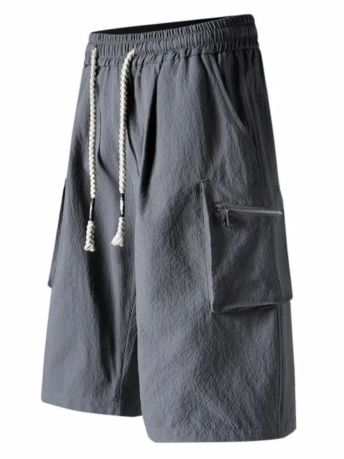 Men's Plus Size Cargo Shorts with Rope Drawstring