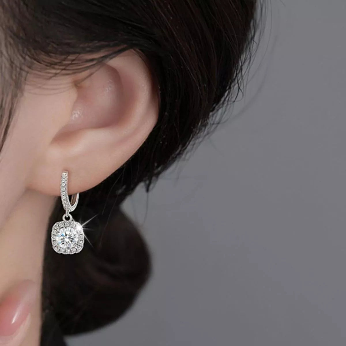 1 Carat Moissanite 925 Sterling Silver Drop Earrings