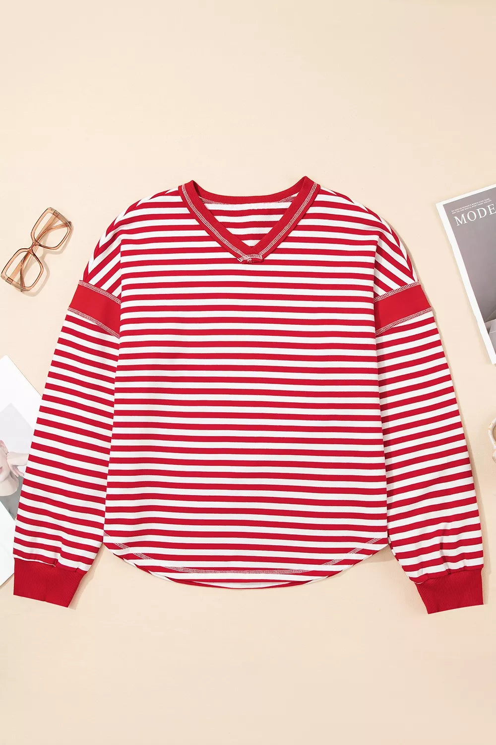 Striped Long Sleeve Casual Sweatshirt