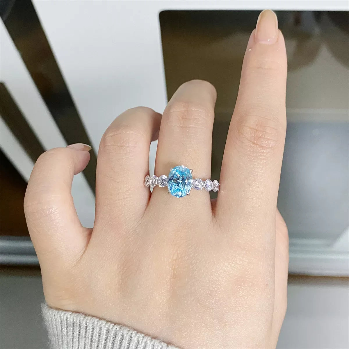 925 Sterling Silver Oval Ring