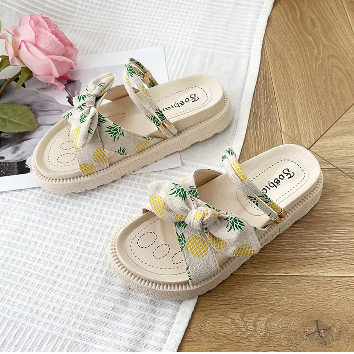 Bow Open Toe Platform Sandals