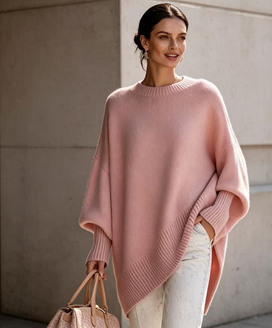 Women's Relaxed-Fit Solid-Color Sweater