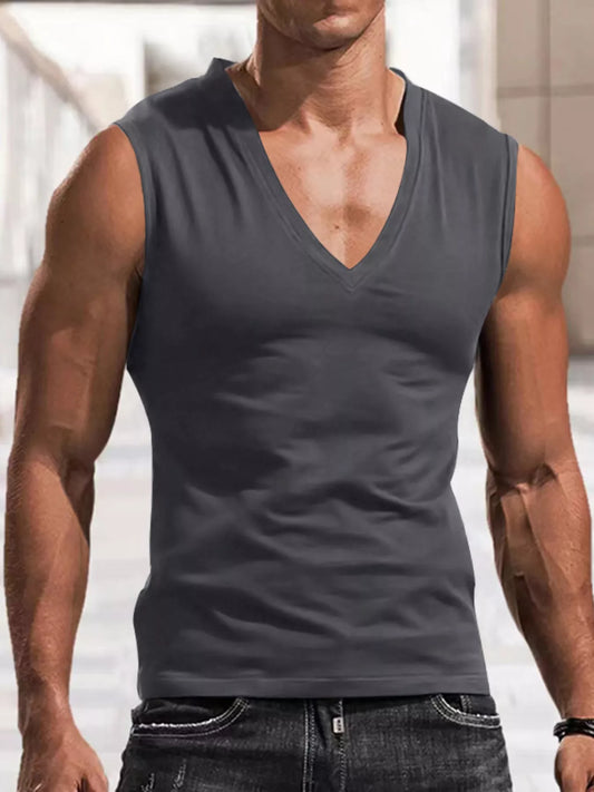 Men's Full Size V-Neck Tank Top Plus Size