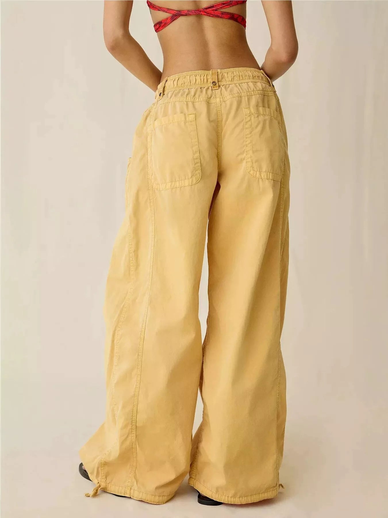 High-Waisted Cargo Wide-Leg Pants
