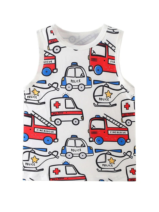 Children's Vehicle Print Tank