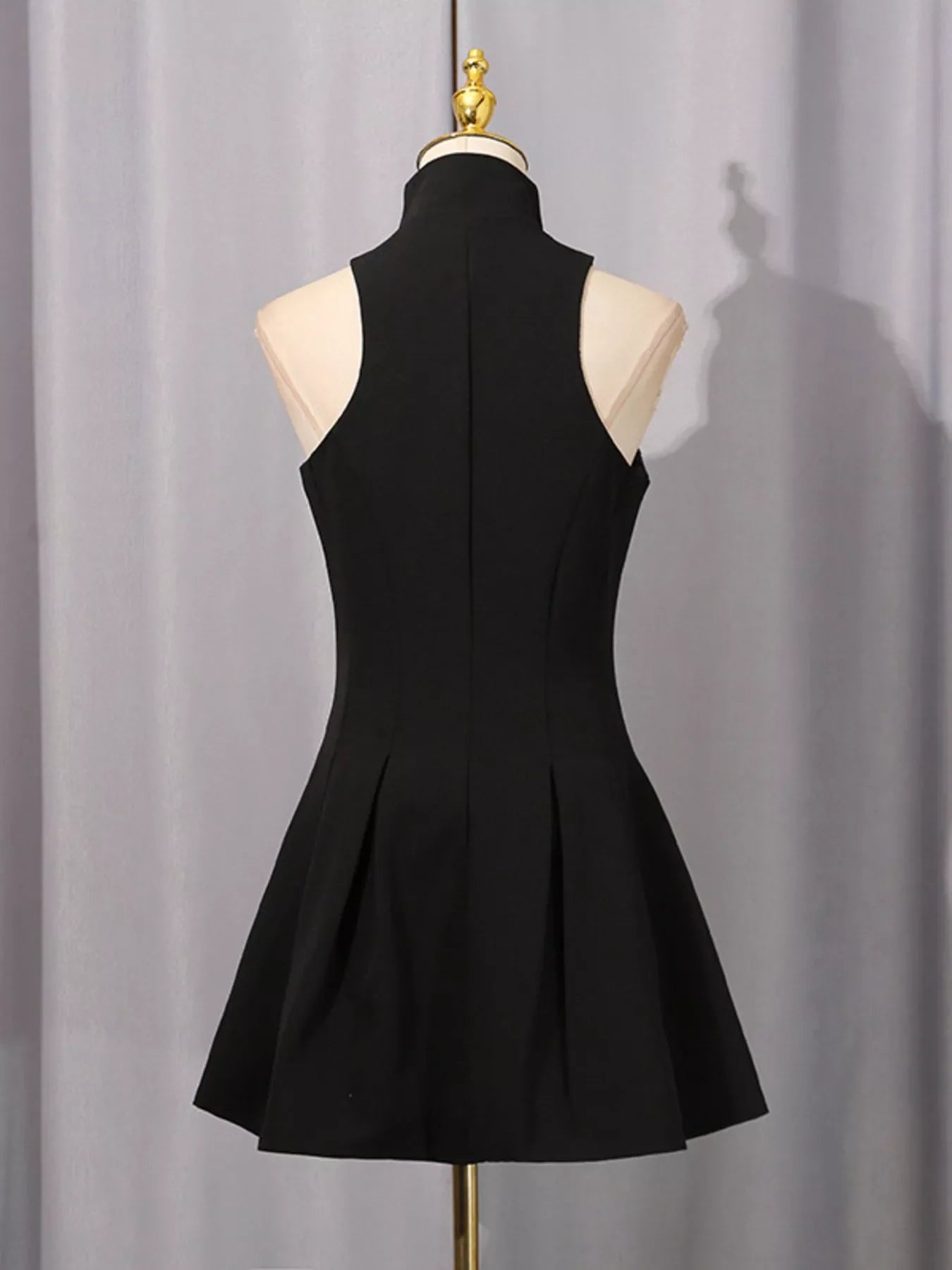 Zip Up Sleeveless Mini Dress