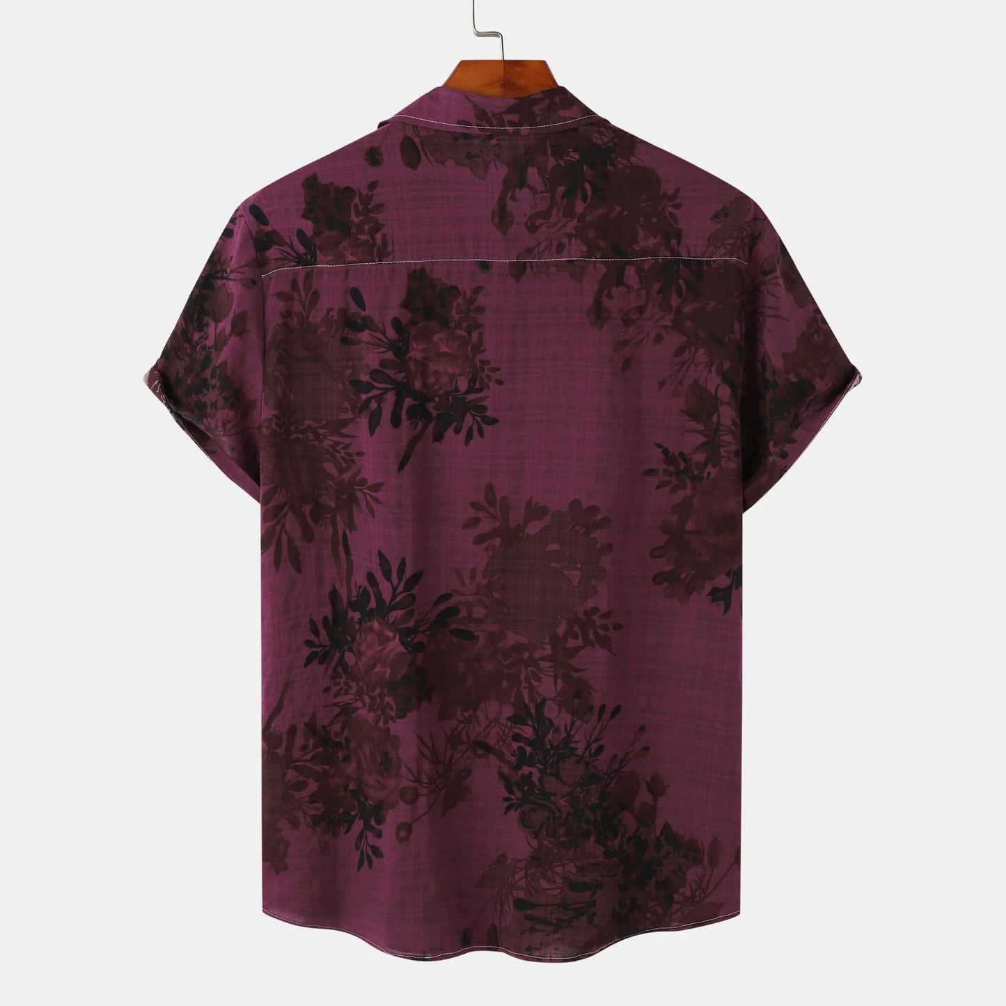 Men's Plus Size Printed Short Sleeve Button Down Casual Shirt