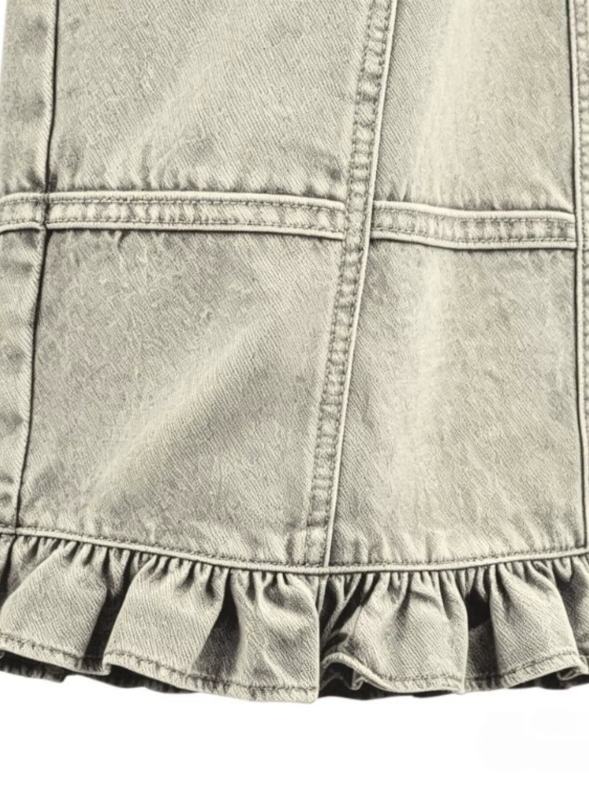 Full Size High-Waisted Wide-Leg Ruffle Hem Jeans Plus Size