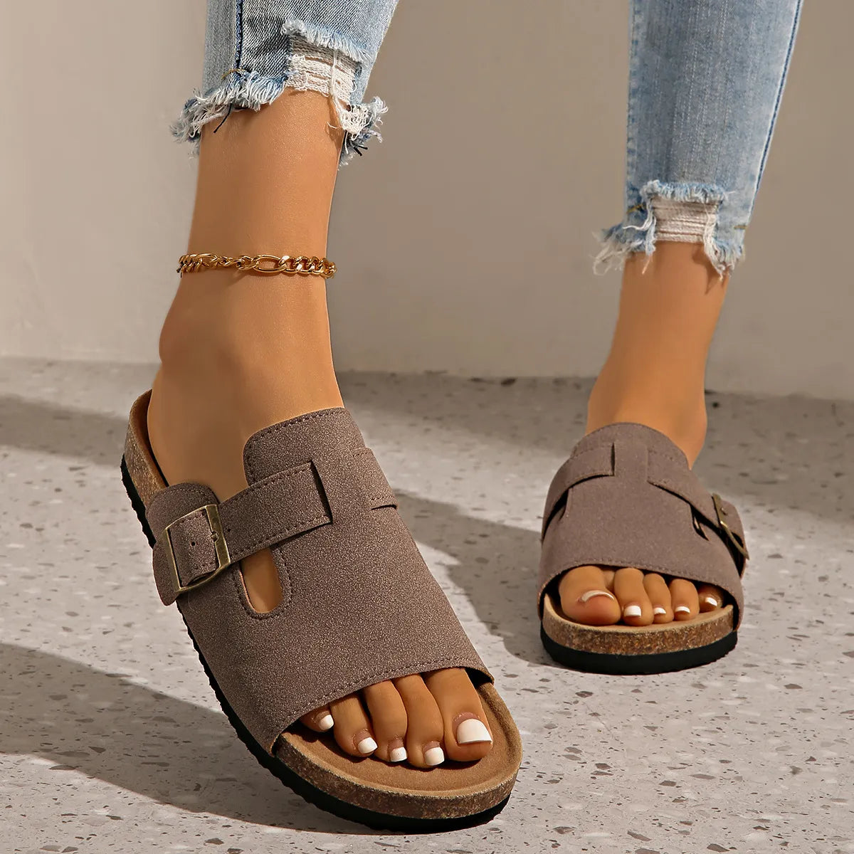 Open Toe Buckle Sandals