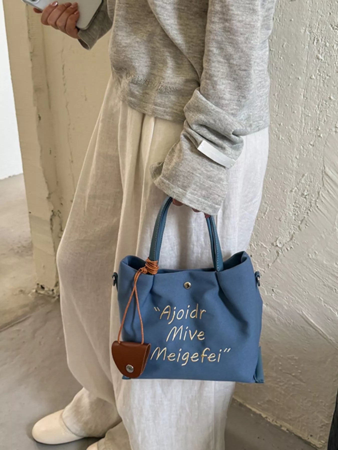 Letter Canvas Handbag