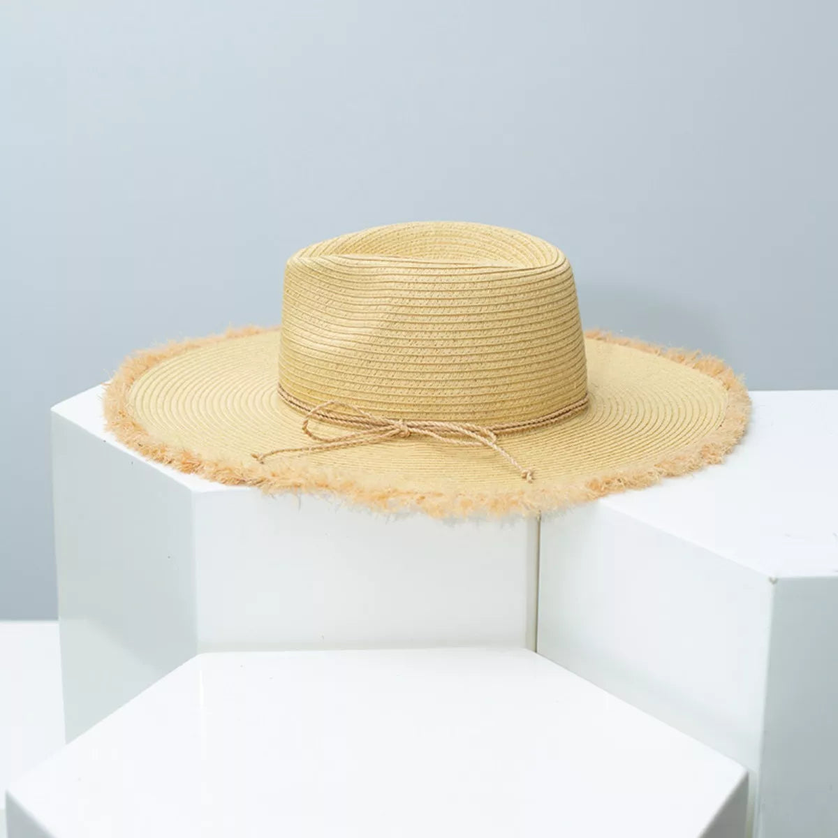 Frayed Brim Straw Hat