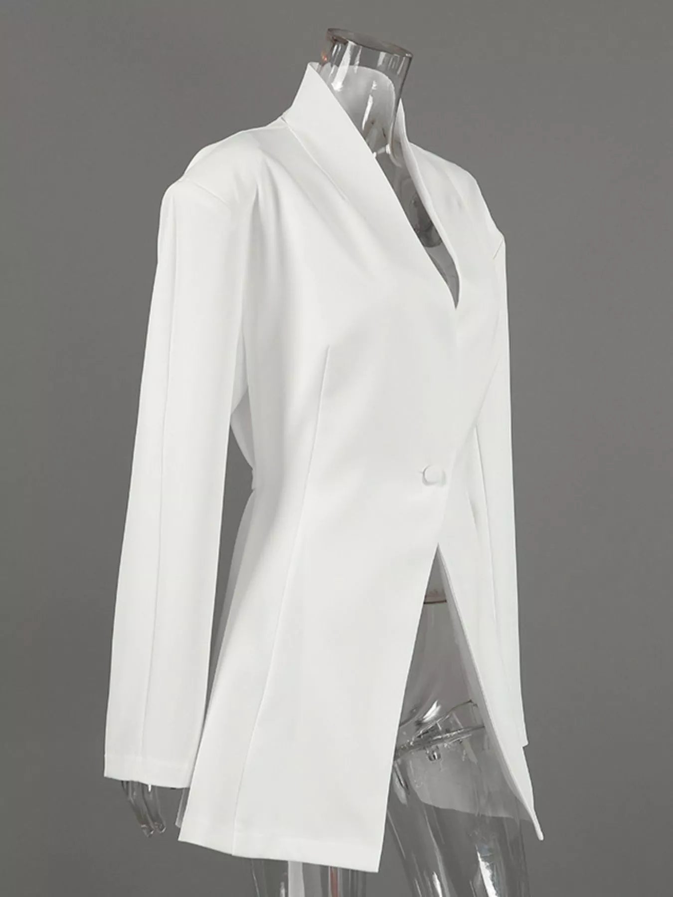 One Button Long Sleeve Blazer