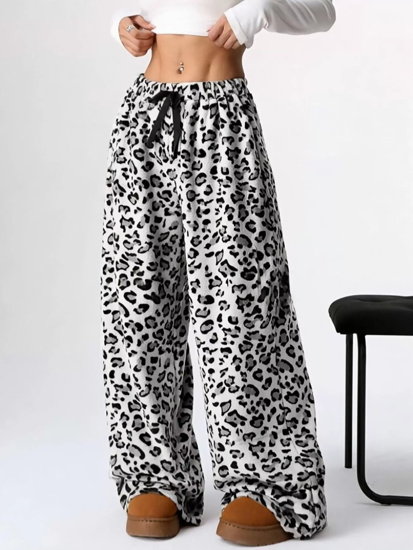 Drawstring Wide Leg Pants