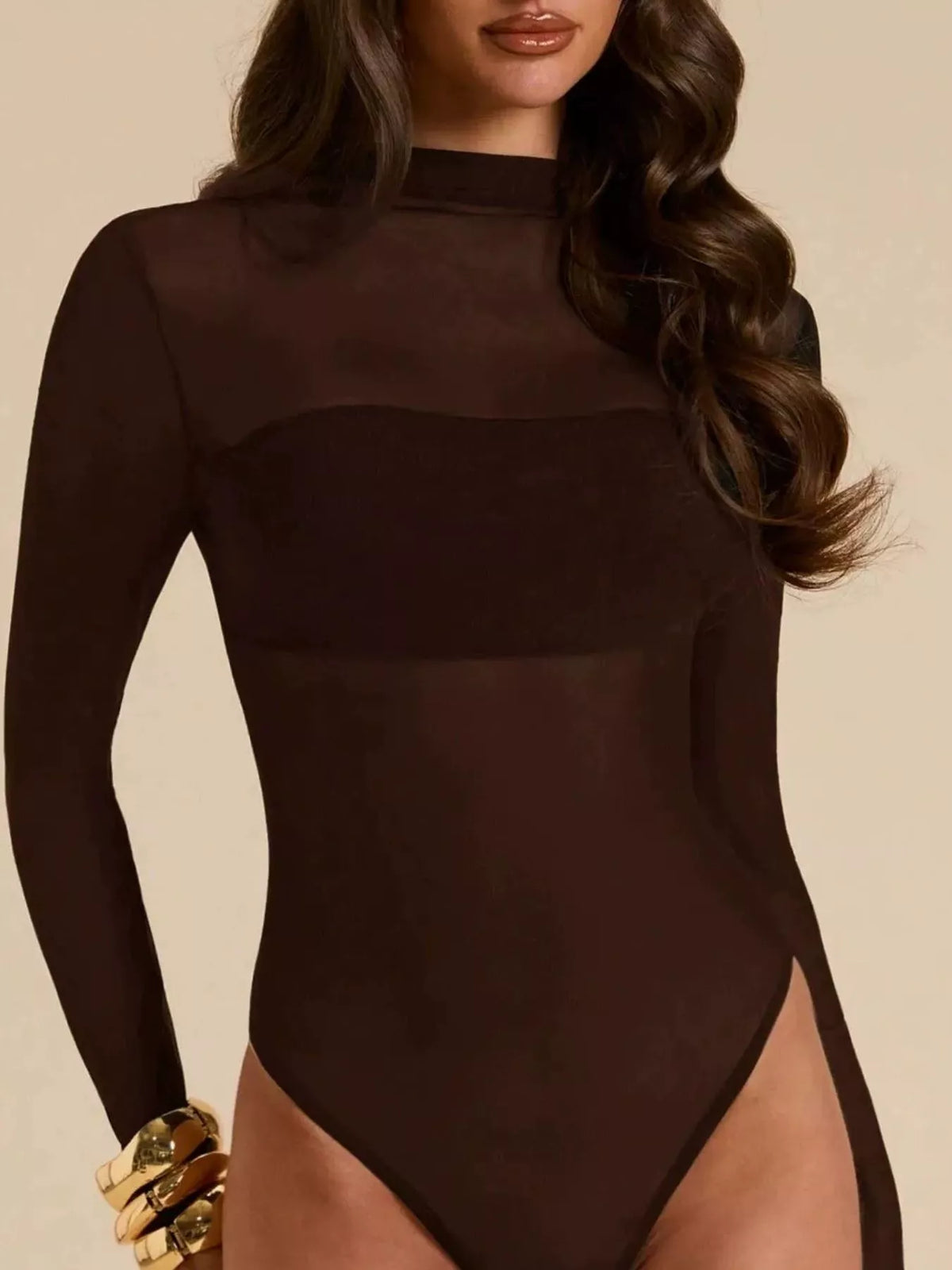 Mock Neck Long Sleeve Bodysuit